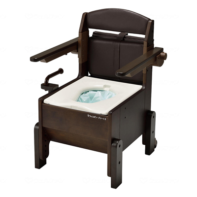 介護用自動ラップ式トイレ ラップポン・プリート2　ダークブラウン