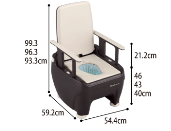 介護用自動ラップ式トイレ ラップポン・オーブ2のサイズ