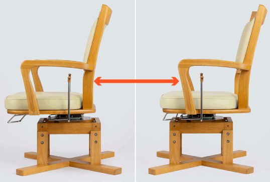 ピタットチェアFit PT-FT25 標準 組立済み 高さ調整の説明