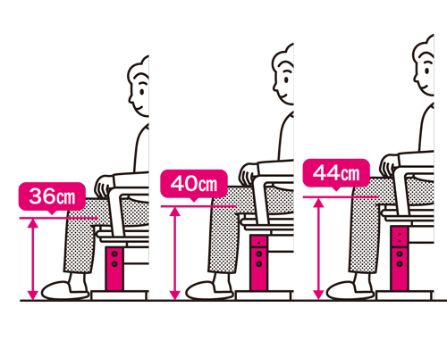 ピタットチェアFit PT-FT25 標準 組立済み 高さ調整の説明