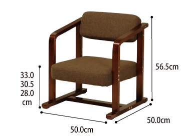 ちょこっとイス LC-11(BR/NV) 座椅子 ローチェアのサイズ