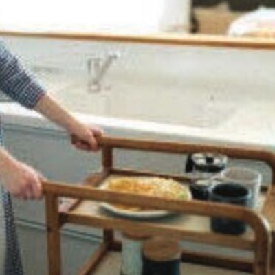 暮らし支えるワゴン RSP-KW1(BR/NA) 配膳ワゴン 滑り止め加工の説明