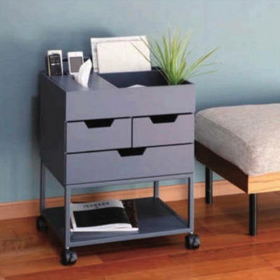 忘れ物防止ワゴン RSP-WG1(GR/NV) 収納ワゴン キャスターで簡単移動の説明