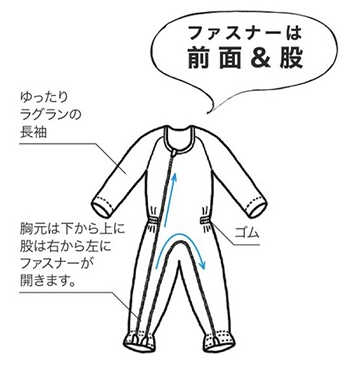 抗菌 介護つなぎ服(前開き) Lサイズの説明