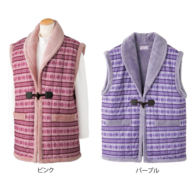 裏ボア中わた入り マイヤーポンチョ 800138 冷え防止のカラー