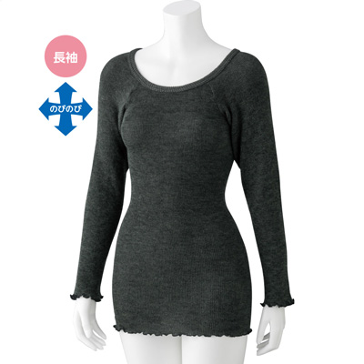 NOBI AID あったかのびのび長袖 インナーラウンドネック 800762の説明