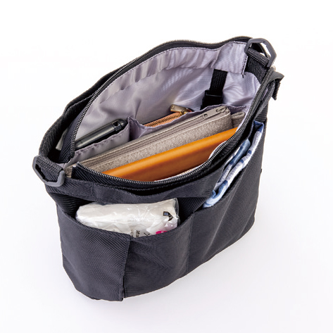 訪問バッグ 3WAYバッグインバッグ(404204) フットマーク ケアマネ･看護師･訪問介護看護スタッフ向けミニトート･ショルダーバッグの説明