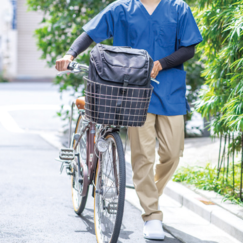 訪問バッグ 撥水 ワークリュック２(404203) フットマーク ケアマネ･看護師･訪問介護看護スタッフ向けリュックの説明