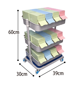 【服薬サポート お薬束®カラー配薬カート 配薬ミス防止 効率化 お薬管理のサイズ
