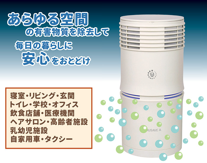 空気清浄機 ウィルセブＡ 1年間保証 ニオイ対策 花粉対策 無音設計 消臭対策 の説明