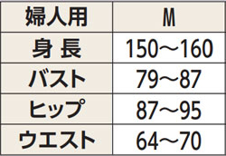 婦人楽らくガーゼパジャマ 長袖 No901 春夏用の寸法図